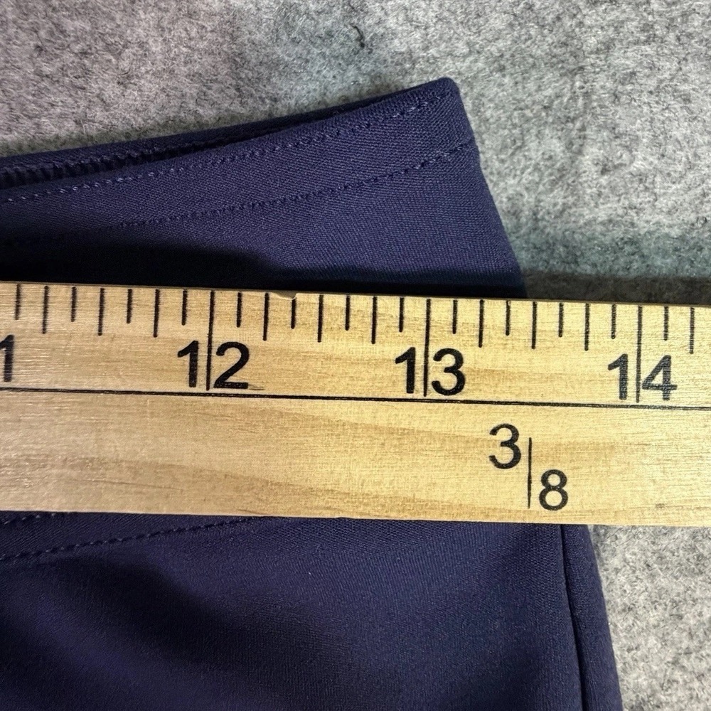 Navy‎ Blue Button Front Wide Leg Pants Women's Size Small Polyester Spandex - Picture 6 of 7